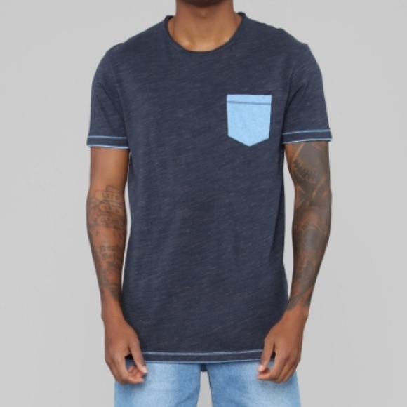 Fashion Nova Other - Dark and light blue pocket t shirt NWT Fashion Nova Other - Dark and light blue pocket t shirt NWT